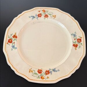 Alfred Meakin Vintage Marigold Floral Scalloped Dinner Plate